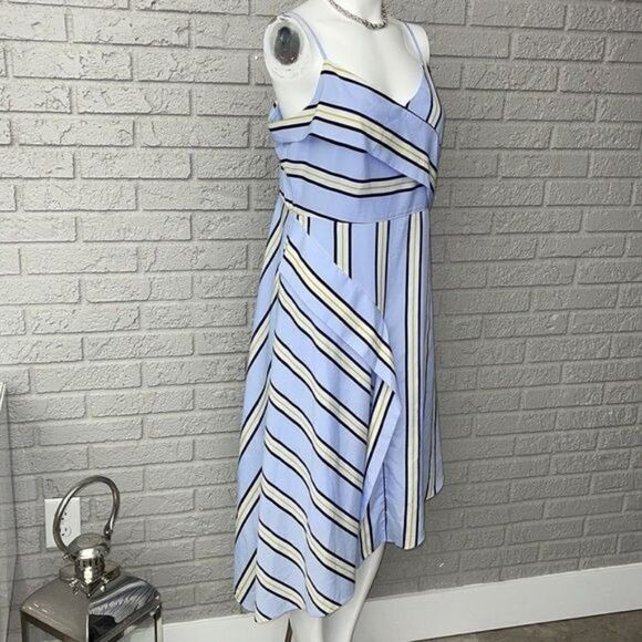 Banana Republic Striped Spaghetti Strap Shift Dress Size 10 P - Picture 5 of 12